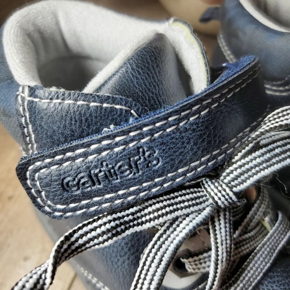 Carter's Toddler Boy Navy Blue Mitch Boots High-Top Shoes Size 11M NWOT